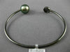 ESTATE .14CT BLACK DIAMOND & AAA TAHITIAN PEARL 18KT BLACK GOLD BANGLE BRACELET