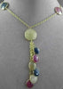 ANTIQUE 36.0CT EXTRA FACET MULTI COLOR SAPPHIRE 14KT YELLOW GOLD LARIAT NECKLACE