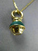 ESTATE AAA GREEN ENAMEL 14KT YELLOW GOLD 3D FUN FLOATING PENDANT #MILANO025