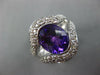 LARGE 4.16CT DIAMOND & AAA AMETHYST 18KT WHITE GOLD 3D OVAL DOUBLE V FUN RING