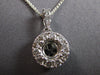 .44CT DIAMOND 18KT WHITE GOLD 3D 4 PRONG ROUND HALO SEMI MOUNT FLOATING PENDANT