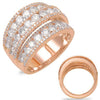 ESTATE EXTRA LARGE 2.86CT DIAMOND 14K ROSE GOLD CHANNEL & PRONG ANNIVERSARY RING