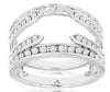 ESTATE WIDE .60CT DIAMOND 14KT WHITE GOLD 3D FILIGREE MILGRAIN INSERT RING