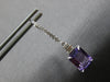 ESTATE 3.17CT DIAMOND & AAA AMETHYST 14KT WHITE GOLD LEVERBACK HANGING EARRINGS
