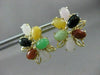 ANTIQUE LARGE AAA MULTI GEM & 14KT YELLOW GOLD FLORAL CLIP ON EARRINGS #22621