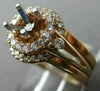 WIDE .33CT DIAMOND 14KT ROSE GOLD HALO STACKABLE SEMI MOUNT ENGAGEMENT RING SET