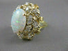 ANTIQUE 3.40CTW DIAMOND FIERY OPAL 14K YELLOW GOLD FILIGREE COCKTAIL RING #2301