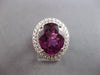 EXTRA LARGE 9.91CT DIAMOND & AAA RHODOLITE 18KT WHITE GOLD OVAL ENGAGEMENT RING