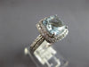 2.37CT DIAMOND & AAA AQUAMARINE 14KT WHITE GOLD CUSHION & ROUND ENGAGEMENT RING