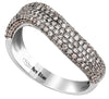 ESTATE .65CT DIAMOND 18KT WHITE GOLD 3D CLASSIC MULTI ROW DOUBLE SWIRL FUN RING