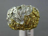 ESTATE LARGE .72CT DIAMOND 14KT WHITE & YELLOW GOLD FILIGREE BUTTERFLY FUN RING