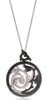 1.48CT WHITE BLACK & BROWN DIAMOND 18KT WHITE GOLD 3D FILIGREE FLOATING PENDANT