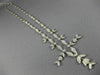ESTATE 1.56CT DIAMOND 18KT WHITE GOLD 3D CLASSIC FILIGREE LEAF FLOWER NECKLACE