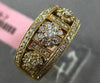 ESTATE WIDE .75CT DIAMOND 18KT ROSE GOLD 3D 3 FLOWER MILGRAIN ANNIVERSARY RING