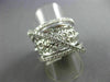 ESTATE LARGE 1.12CT DIAMOND 18KT WHITE GOLD MULTI ROW CRISS CROSS OPEN FUN RING