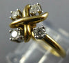 ESTATE .18CT DIAMOND 18KT TWO TONE GOLD 3D TIFFANY & CO FLOWER X LOVE RING