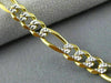 ESTATE LONG 14KT WHITE & YELLOW GOLD DIAMOND CUT FIGARO WOMEN'S BRACELET #22841
