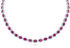 25.83CT DIAMOND & AAA RUBY 18KT WHITE GOLD OVAL & ROUND ETERNITY TENNIS NECKLACE