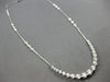 ESTATE 2.11CT DIAMOND 14KT WHITE GOLD ROUND GRADUATING BY THE YARD LOVE NECKLACE