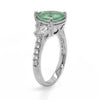 3.83CT DIAMOND & AAA PARAIBA TOURMALINE 18KT WHITE GOLD 3 STONE ENGAGEMENT RING