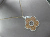 ESTATE LARGE 1.95CT DIAMOND 14KT WHITE & ROSE GOLD 5 LEAF CLOVER PENDANT & CHAIN