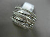 ESTATE .56CT ROUND DIAMOND 14KT WHITE GOLD 3D MULTI ROW CRISS CROSS LOVE RING