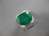 ESTATE EXTRA LARGE 12.61CT DIAMOND & AAA EMERALD 18K 2 TONE GOLD ENGAGEMENT RING