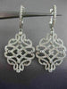 ESTATE 1.36CT DIAMOND 18KT WHITE GOLD 3D HEART INFINITY HUGGIE HANGING EARRINGS
