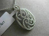 ESTATE LARGE .78CT DIAMOND 18K WHITE GOLD 3D OPEN OVAL FILIGREE FLOATING PENDANT