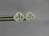 ESTATE .46CT DIAMOND 18KT WHITE GOLD 3D SQUARE FLOWER HALO STUD EARRINGS