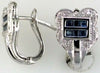 .50CT DIAMOND & AAA SAPPHIRE 14KT WHITE GOLD 3D ROUND & PRINCESS FLOWER EARRINGS