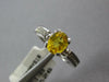 1.55CT DIAMOND & AAA YELLOW SAPPHIRE 18K WHITE GOLD OVAL & ROUND ENGAGEMENT RING