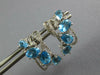 LARGE 5.5CT DIAMOND & AAA BLUE TOPAZ 14K WHITE GOLD MULTI SHAPE HANGING EARRINGS