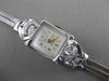 ANTIQUE OLD EURO MINE DIAMOND 14K WHITE GOLD HERNA WATCH 17 JEWEL SWISS 7" 21595