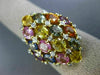 EXTRA LARGE 8.64CT DIAMOND & AAA MULTI COLOR SAPPHIRE 18KT YELLOW GOLD OVAL RING