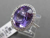 ESTATE LARGE 7.28CT DIAMOND & AAA AMETHYST 14KT WHITE GOLD 3D FILIGREE HALO RING