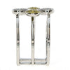 LARGE .42CT WHITE & FANCY YELLOW DIAMOND 18K 2 TONE GOLD 4 LEAF CLOVER LOVE RING