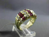 ESTATE 3.35CT ROUND DIAMOND & AAA BAGUETTE RUBY 14KT YELLOW GOLD ENGAGEMENT RING