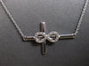 ESTATE .13CT DIAMOND 14KT WHITE GOLD 3D CLASSIC INFINITY CROSS FUN NECKLACE