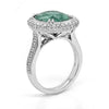 LARGE 7.59CT DIAMOND & AAA PARAIBA TOURMALINE 18KT WHITE GOLD 3D ENGAGEMENT RING