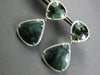 EXTRA LARGE 30.45CT DIAMOND & AAA GREEN AGATE 14K WHITE GOLD 3D HANGING EARRINGS