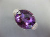 LARGE 20.53CT DIAMOND & AAA PINK SAPPHIRE & AMETHYST 14KT WHITE GOLD FUN RING