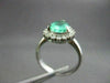 ESTATE LARGE 2.10CT DIAMOND & AAA COLOMBIAN EMERALD PLATINUM ENGAGEMENT RING
