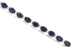 8CT DIAMOND & AAA SAPPHIRE 14KT WHITE GOLD OVAL & ROUND ETERNITY TENNIS BRACELET