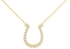 ESTATE .25CT DIAMOND 14KT YELLOW GOLD ROUND CLASSIC LUCKY HORSESHOE FUN NECKLACE