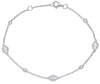 .38CT DIAMOND 14KT WHITE GOLD ROUND EVIL EYE ETOILE BY THE YARD TENNIS BRACELET