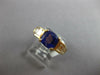 2.95CT DIAMOND & TANZANITE 14K YELLOW GOLD 3D CUSHION & BAGUETTE ENGAGEMENT RING