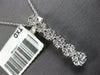 ESTATE .50CT DIAMOND 14K WHITE GOLD CLUSTER FLOWER JOURNEY LOVE FLOATING PENDANT