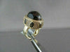 ANTIQUE WIDE 14KT GOLD YELLOW 30.03CT SMOKY TOPAZ & DIAMOND OVAL COCKTAIL RING