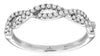 ESTATE .20CT DIAMOND 14K WHITE GOLD CLASSIC 2 ROW INFINITY CRISS CROSS LOVE RING